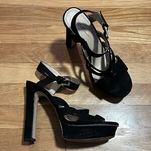 Zara Basic Ankle Strap Block Heels - Size 40